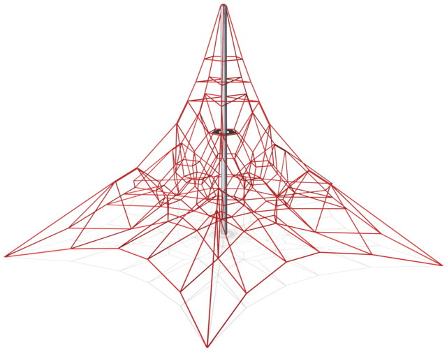 Маленькая пятиугольная космическая сеть 3544, красный, на поверхность